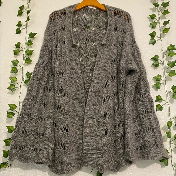 Sweaters - Subtle luxury  Grey open knit cardigan #knitwear  Crochet grey